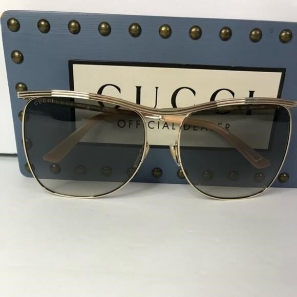 New Authentic Gucci Grey Square Ladies Sunglasses GG0820S 001 63 Made in Italy main image 8